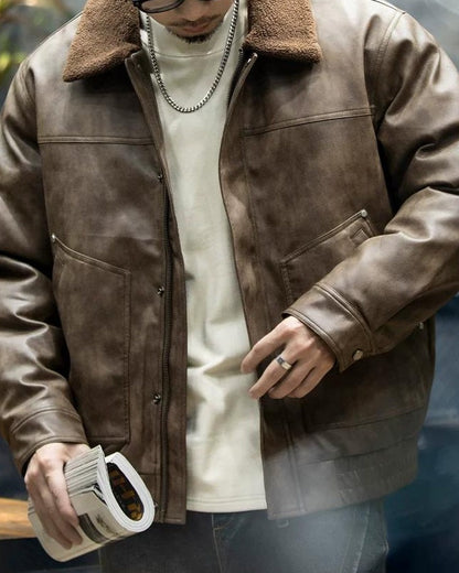 アルトゥーナ ボア襟PUレザージャケット 2366