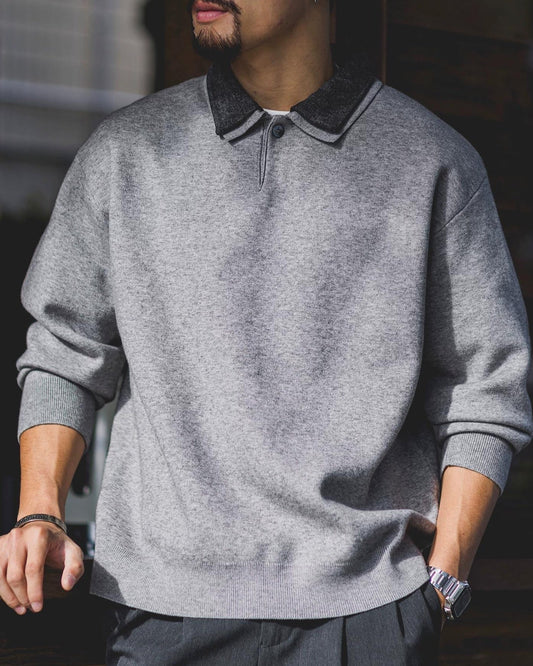 ウォーターベリー フェイクレイヤードポロカラーニット 2374