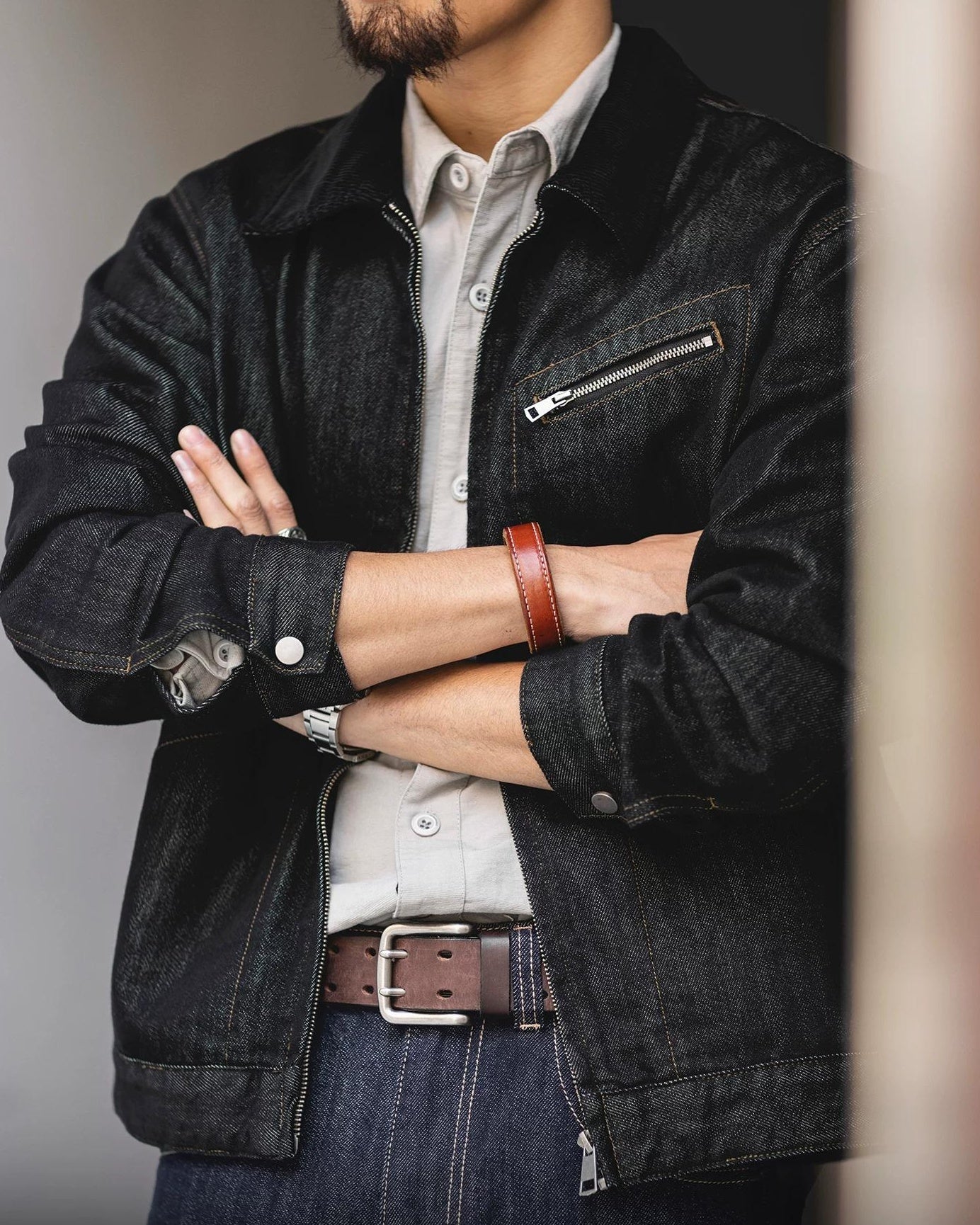 カンバーランド スプレッドカラーワークデニムブルゾン 2492