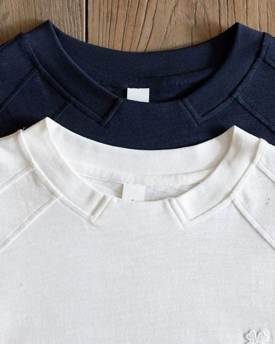 ホワイトフィッシュ ロールアップスリーブクルーネックトップス 2597