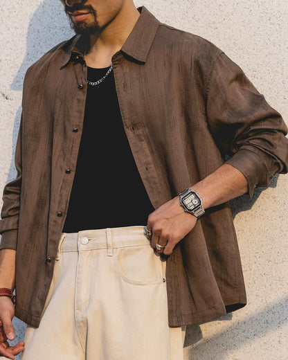 ウィルクスバリ オープンカラーリラックスシャツ 2483