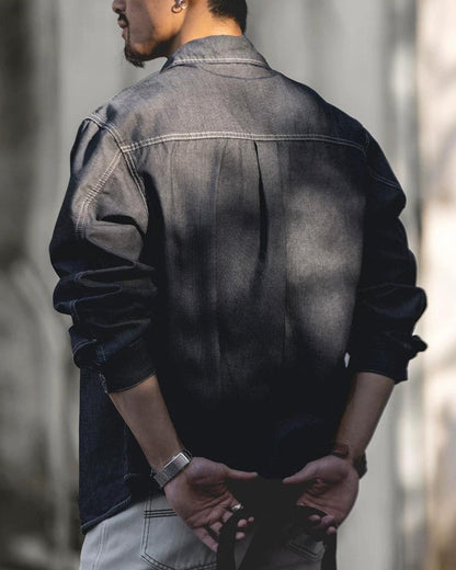 マクミンビル ストライプジャカードデニムシャツ 2520