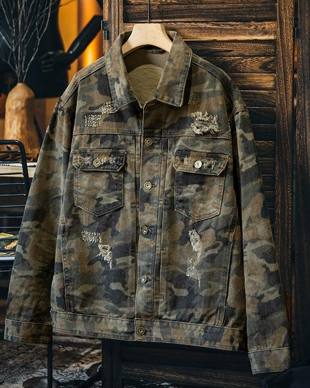 セントジョセフ カモ柄ダメージデニムジャケット 2340