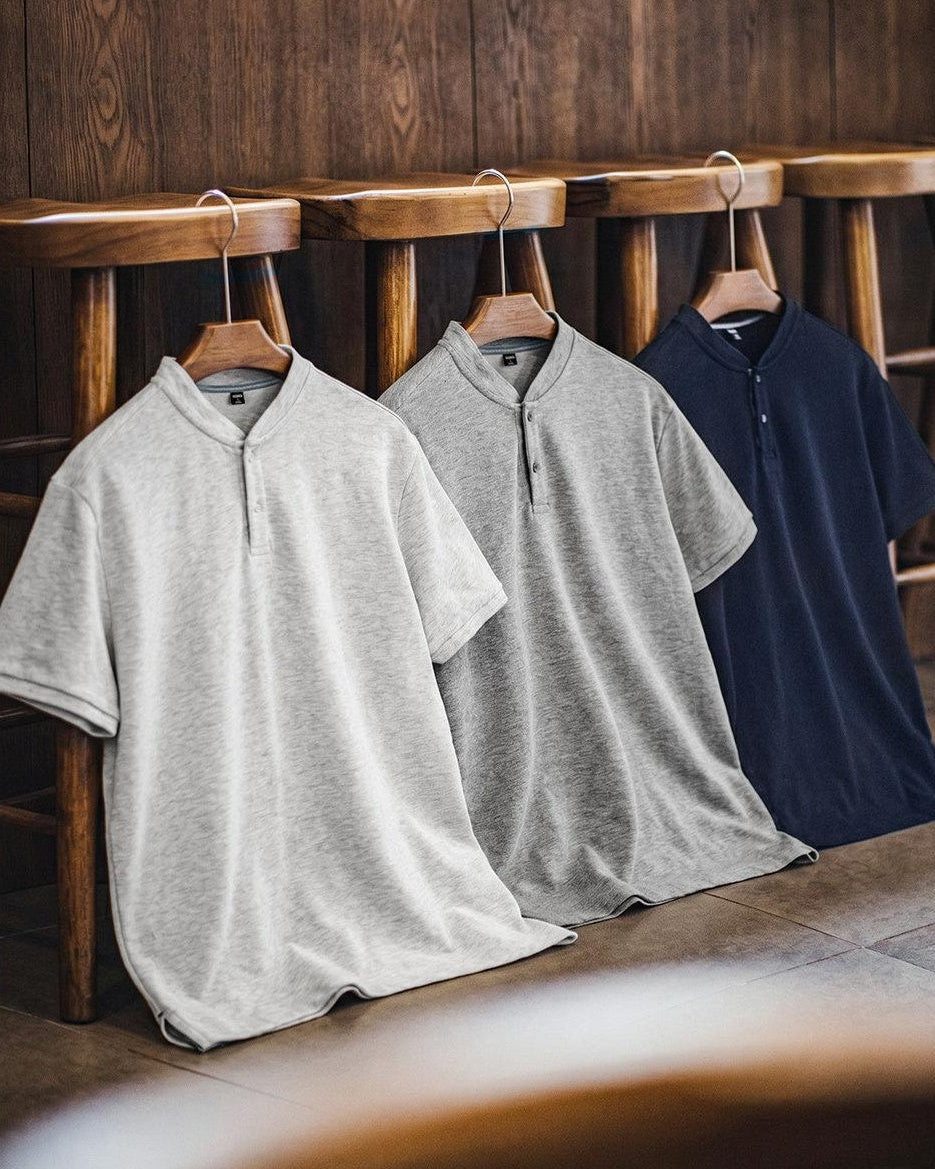 クエスタ ソリッドカラーヘンリーネックシャツ 2782