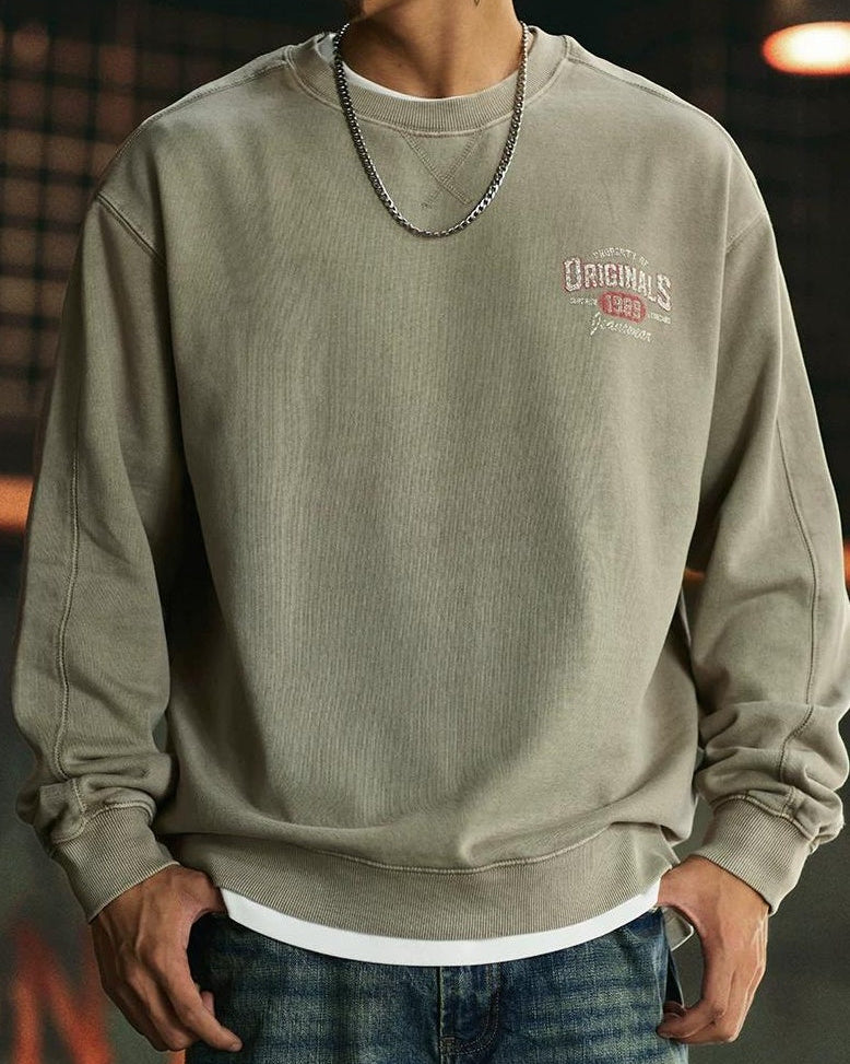 ワクサハチー バックプリント裏フリーススウェットプルオーバー 2394