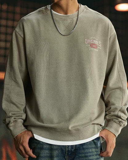 ワクサハチー バックプリント裏フリーススウェットプルオーバー 2394