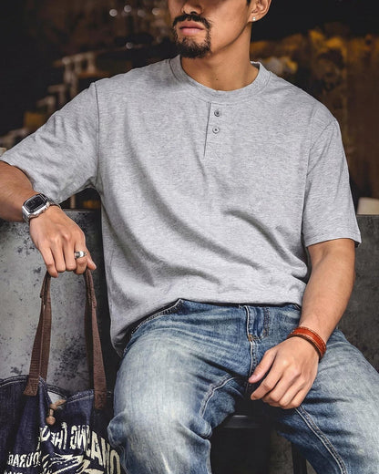 ヤキマ ベーシックヘンリーネックTシャツ 2659