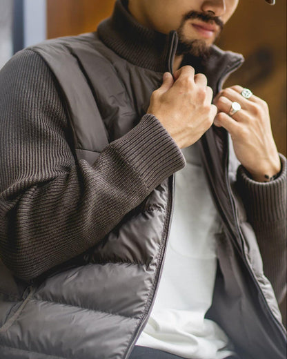 ダンベリー リブニットスリーブ切替ダウンジャケット 2375