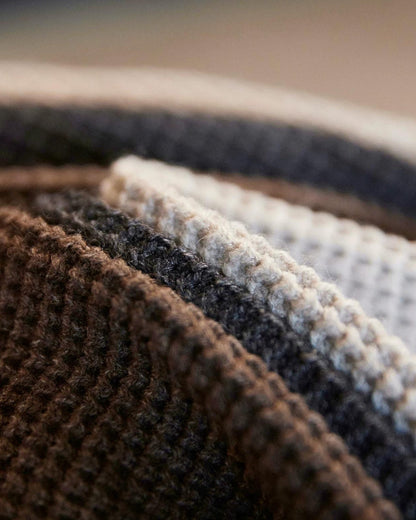 エディンバーグ  ヘンリーネックワッフルニットプルオーバー 2392