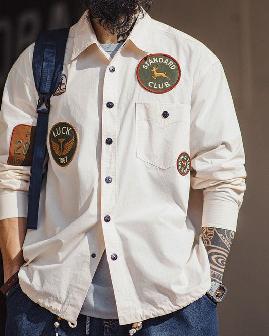 ダマリスコッタ マルチワッペンミリタリーワークシャツ 2567