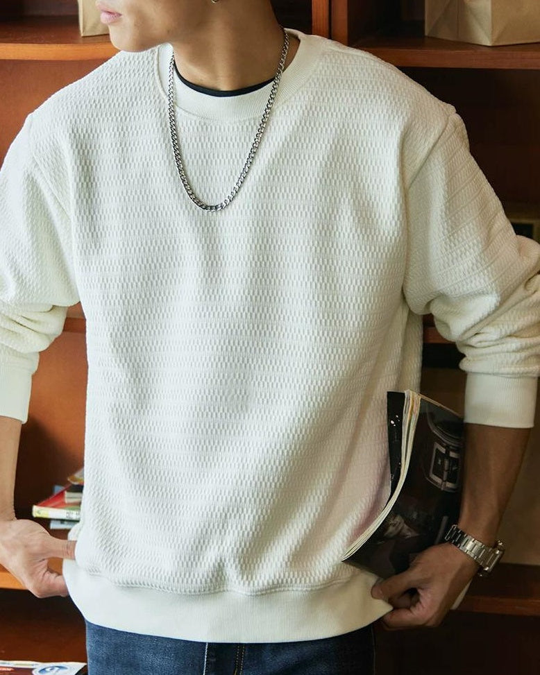 アルバニー テクスチャクルーネックスウェット 2388