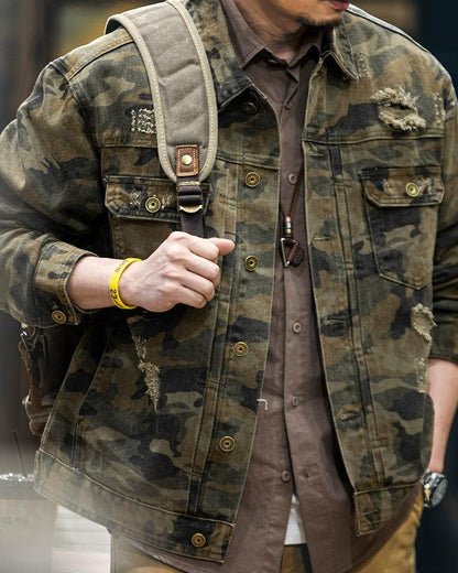 セントジョセフ カモ柄ダメージデニムジャケット 2340