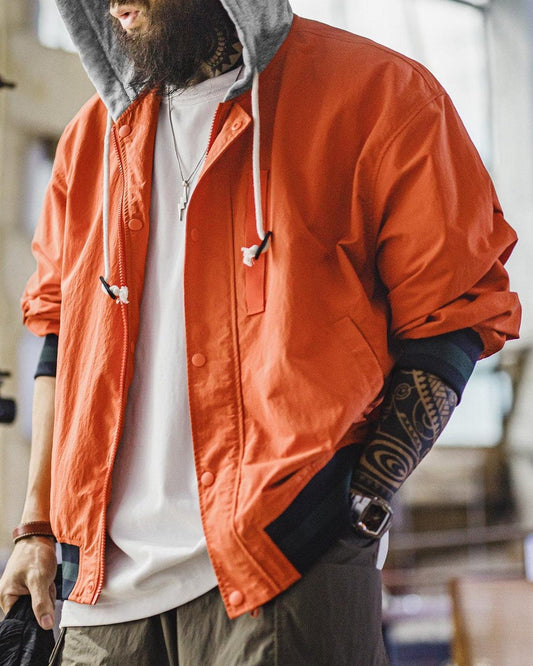 シダ―シティ カラーブロックスナップパーカージャケット 2528