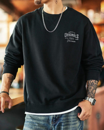 ワクサハチー バックプリント裏フリーススウェットプルオーバー 2394