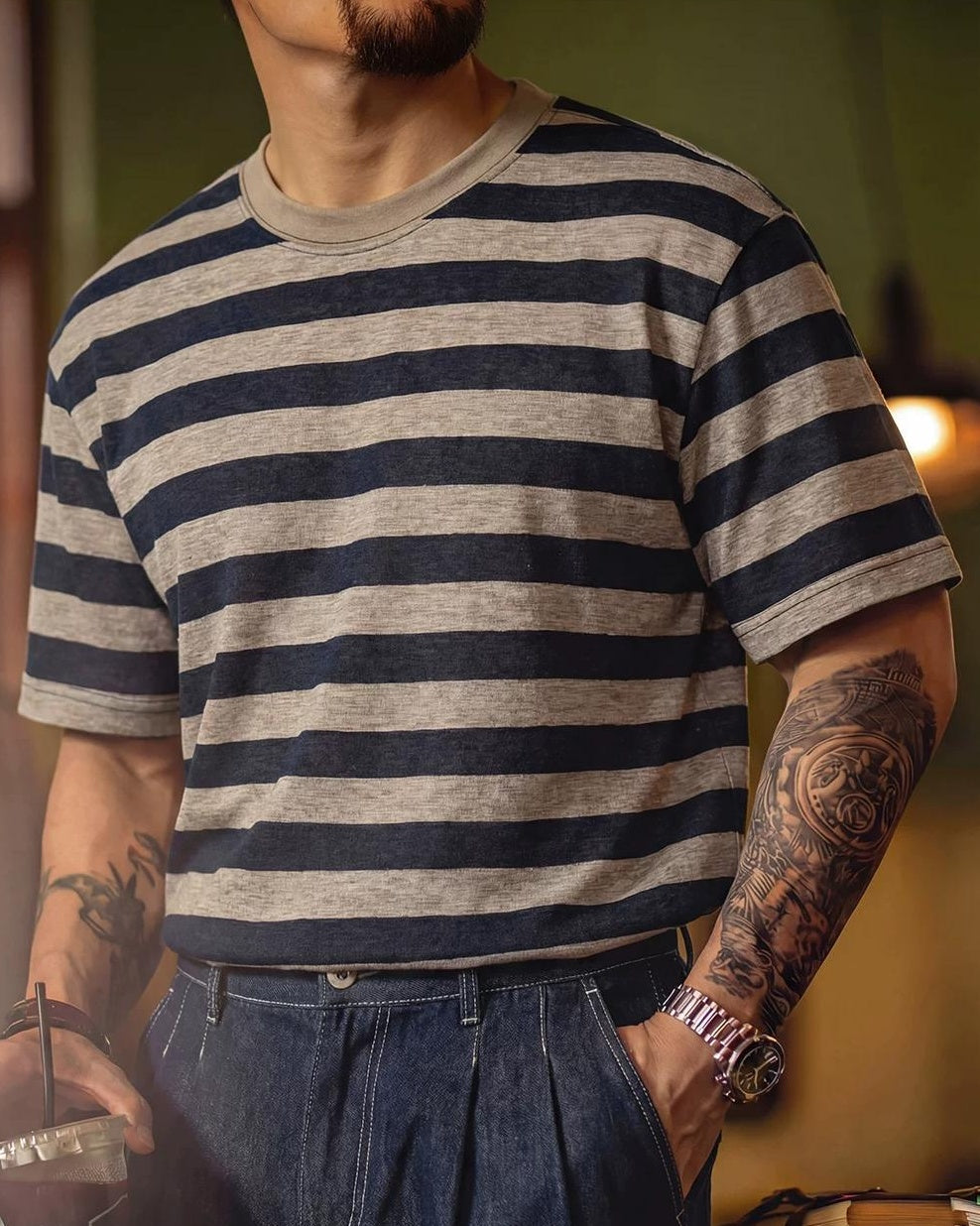 マコーム ワイドボーダーTシャツ 2657