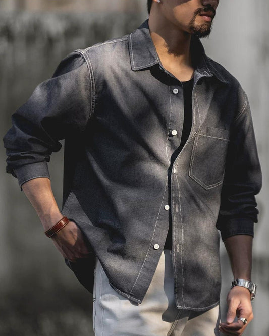 マクミンビル ストライプジャカードデニムシャツ 2520