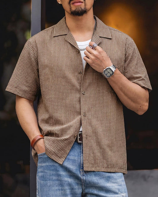 ペイソン クラシックチェックオープンカラーシャツ 2605