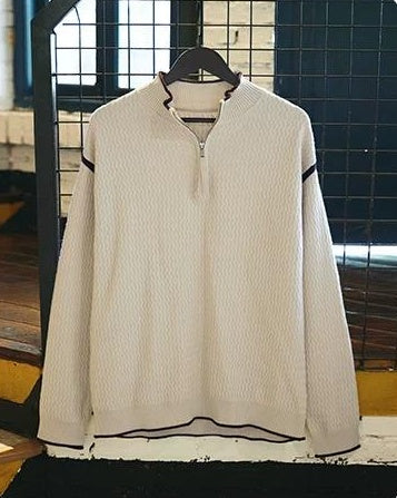 チカシェイ ジオメトリックハーフジッププルオーバー 2397