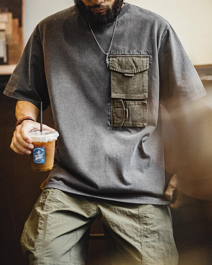 ゴフス ダブルフラップポケットウォッシュドTシャツ 2699