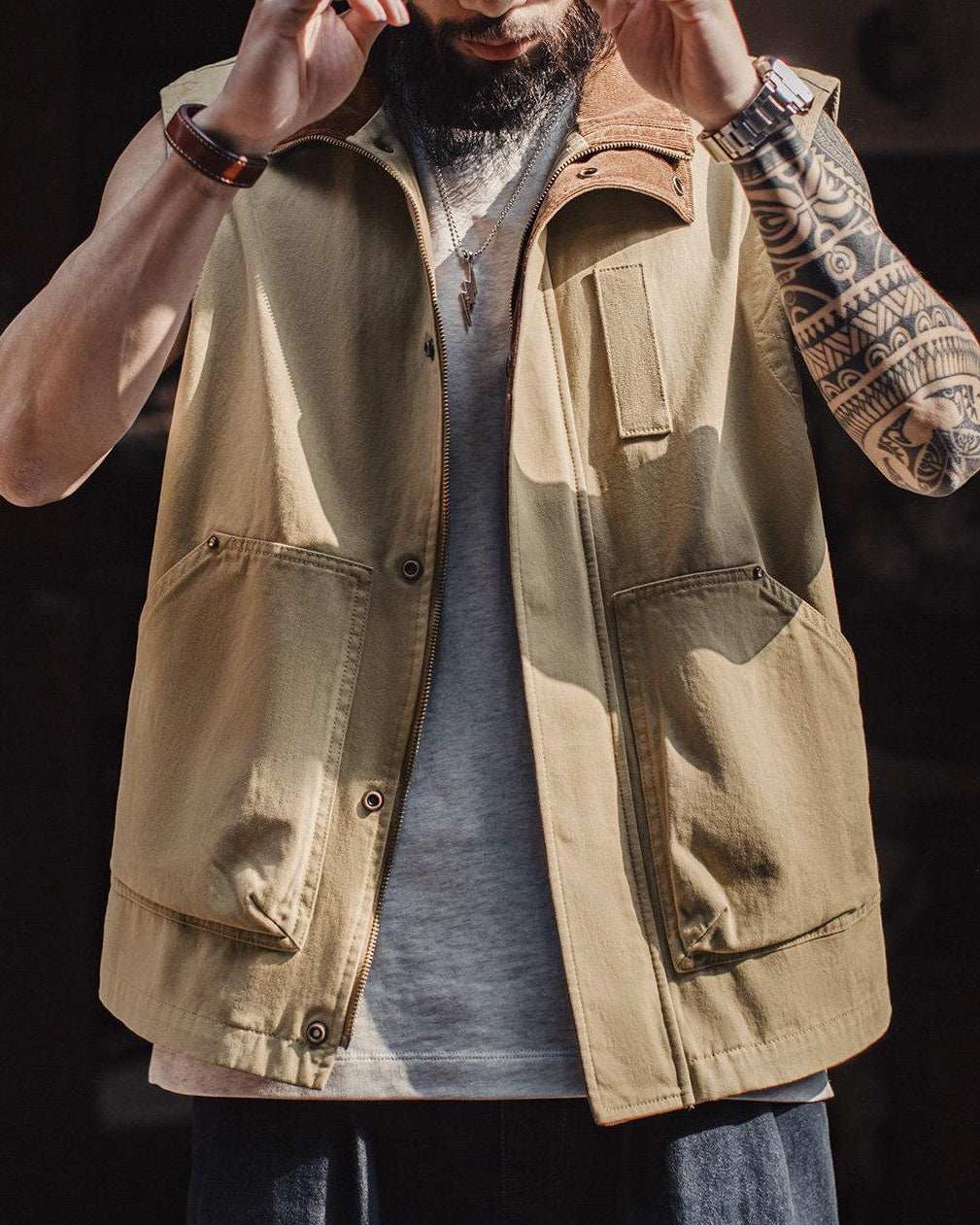 フェアホープ コーデュロイカラーユーティリティワークベスト 2545