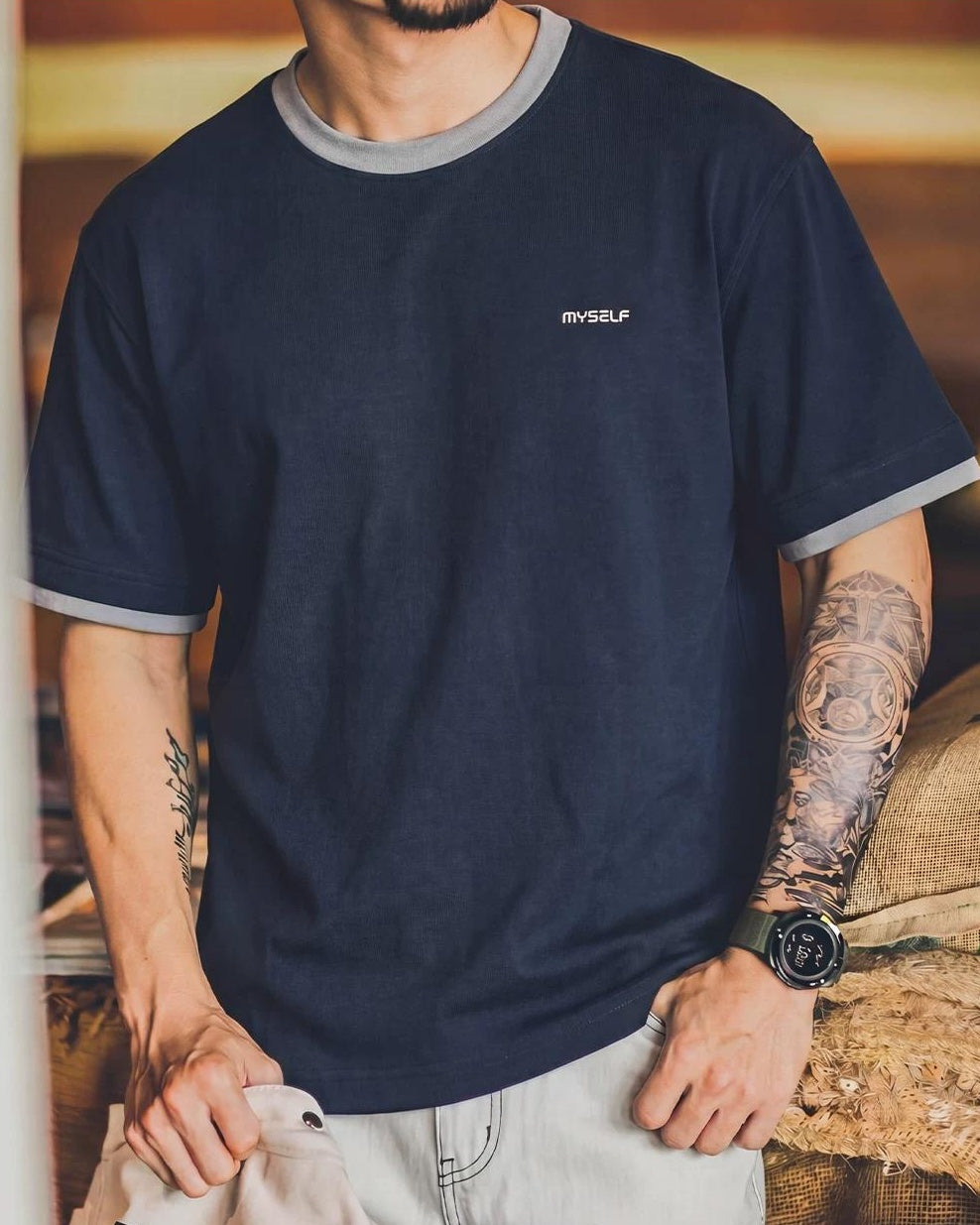 イムナハ フェイクレイヤードTシャツ 2749
