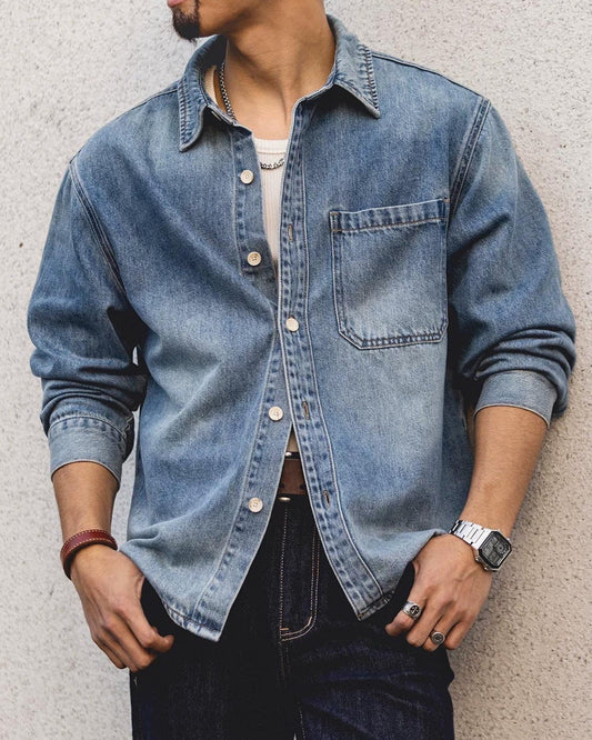 アナコンダ ボックスシルエットシングルポケットデニムシャツ 2476