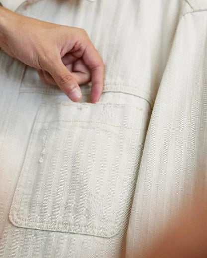 メイソンシティ ツイルヘリンボーンワークシャツブルゾン 2402