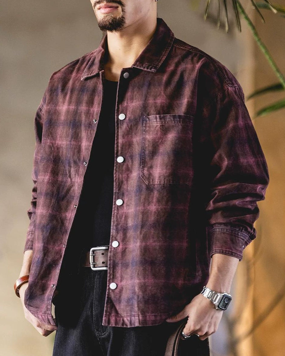 マウンテンホーム スナップボタンボックスチェックシャツ 2474