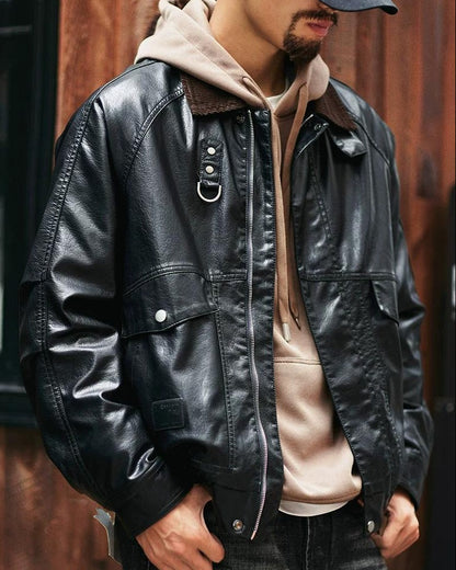 アードモア コーデュロイカラーPUレザージャケット 2396