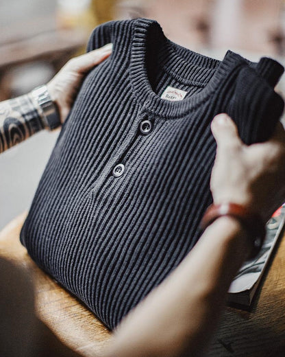 サンダスキー リブ編クルーヘンリーセーター 2414