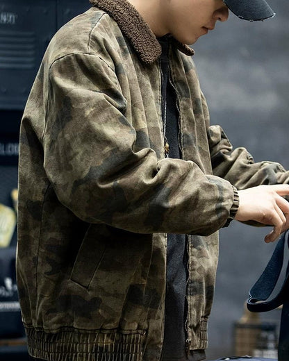 アタスカデロ ボアカラーカモ柄ボンバージャケット 2382