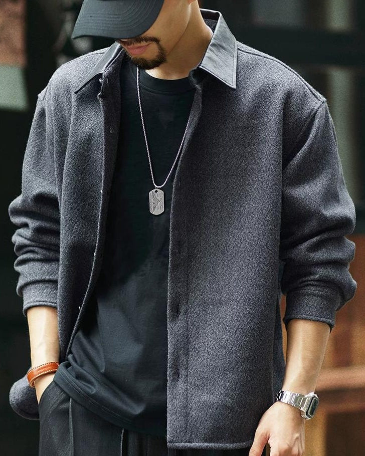 ローラ レザーカラーメルトンシャツブルゾン 2401