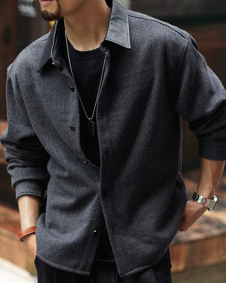 ローラ レザーカラーメルトンシャツブルゾン 2401