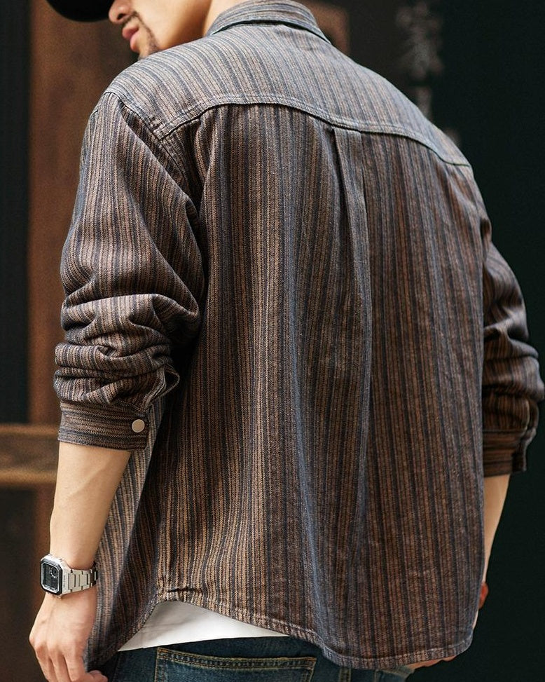 ブライアン ヘリンボーンストライプデニムシャツ 2330