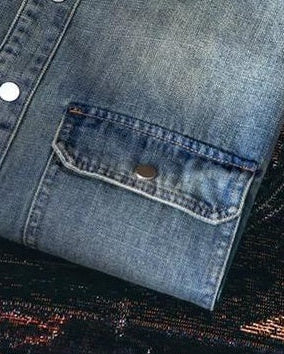 ヘイスティングス ウォッシュドデニムドットボタンワークシャツ 2407