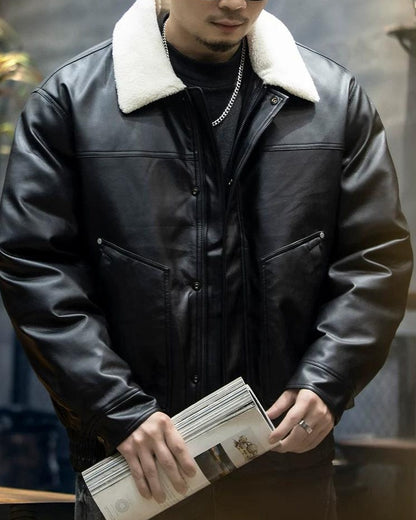 アルトゥーナ ボア襟PUレザージャケット 2366