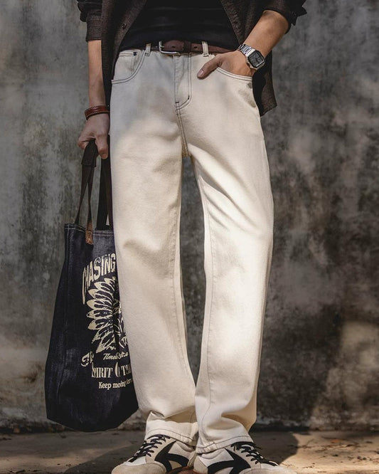 フォーチュナ ルーズストレートホワイトデニムパンツ 2500