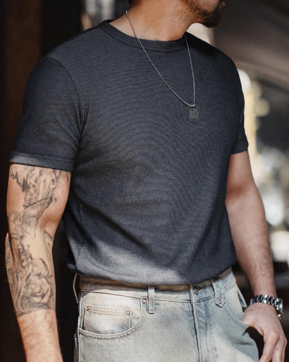 カスター リブテクスチャークルーネックトップス 2599