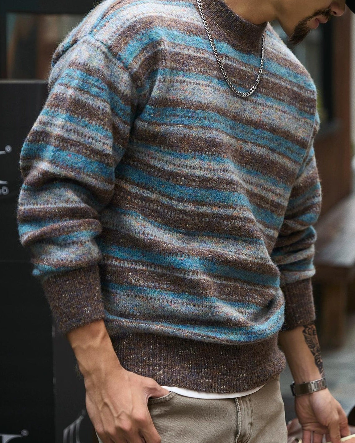 バーリントン メランジカラーマルチボーダーニット 2292