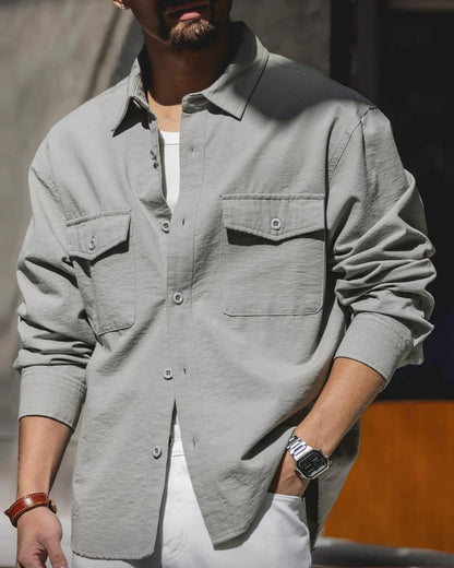 ポプラブラフ フラップポケットレギュラーカラーワークシャツ 2473