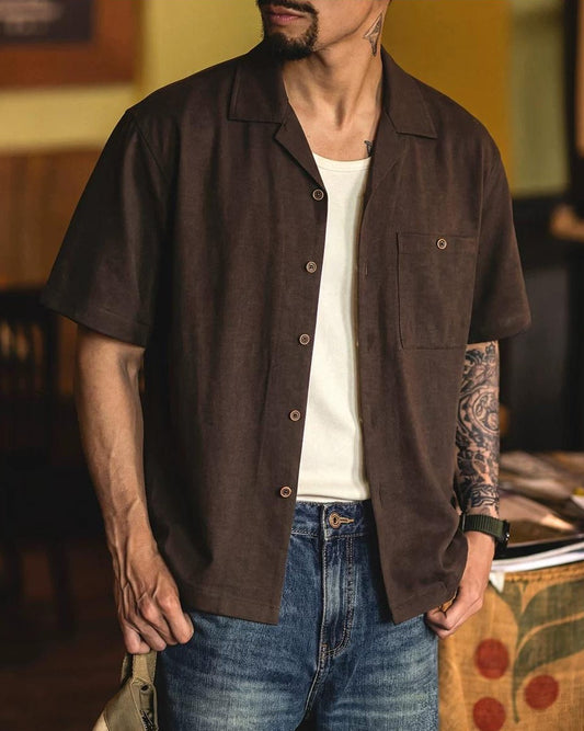 ゼインズビル ソリッドポケットオープンカラーシャツ 2587