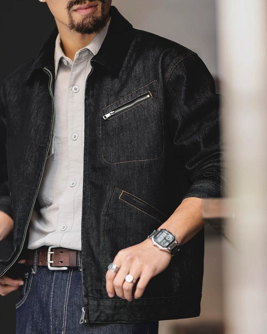 カンバーランド スプレッドカラーワークデニムブルゾン 2492