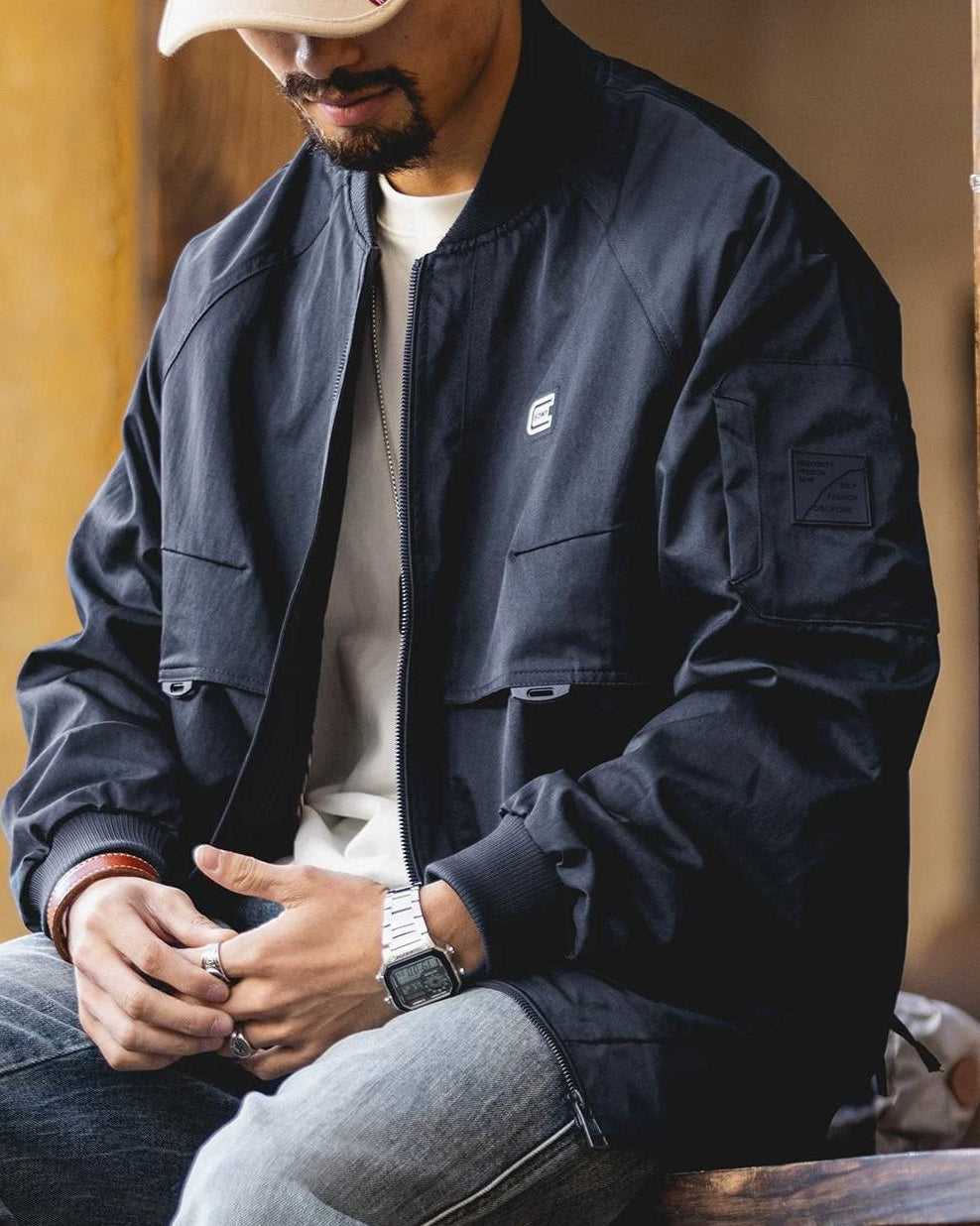 ハノーバー リブカラーラグランワークブルゾン 2487