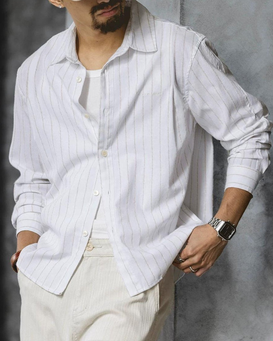 カークスビル ストライプオープンカラーシャツ 2472