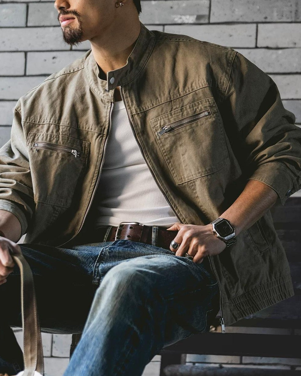 キーン スタンドカラー胸ポケジップブルゾン 2486