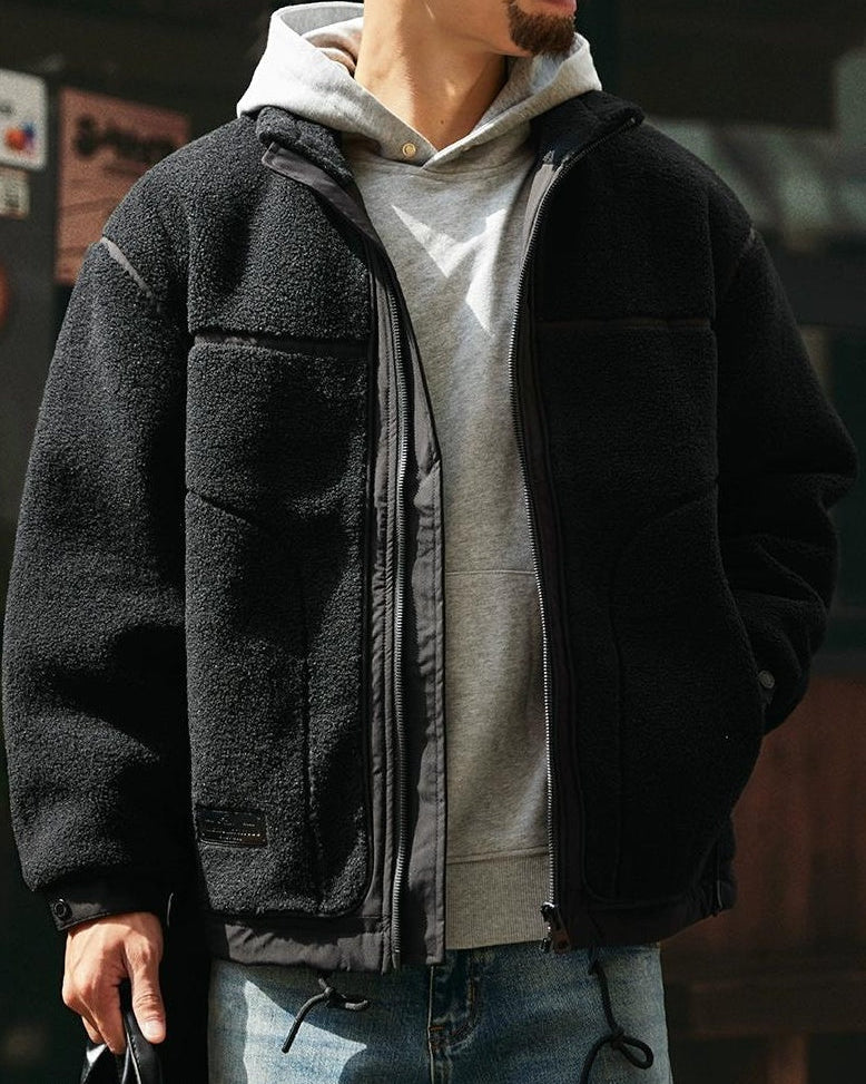 イサカ  スタンドカラーボリュームフリースジャケット 2299