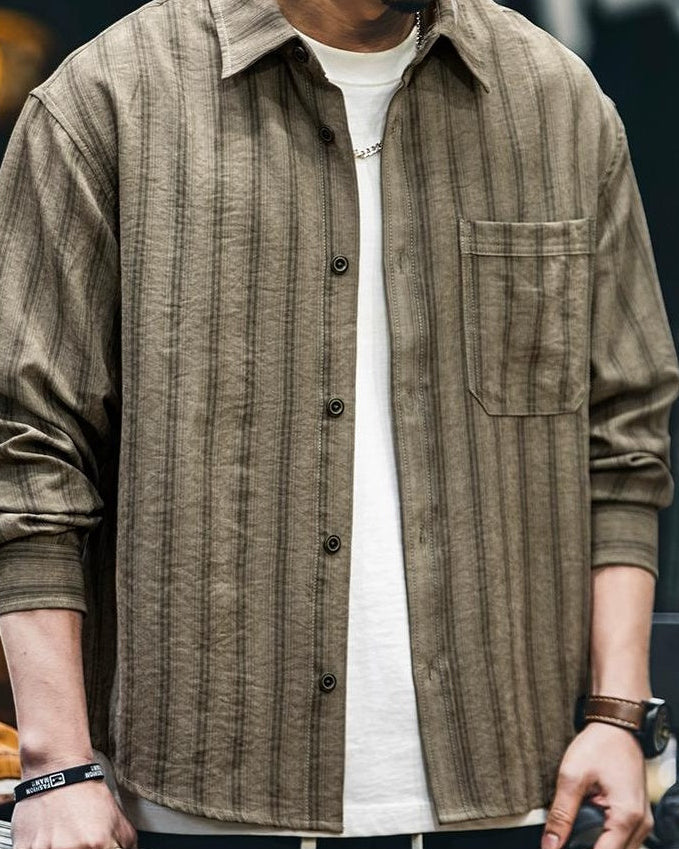 タスカルーサ レトロストライプロングシャツ 2350