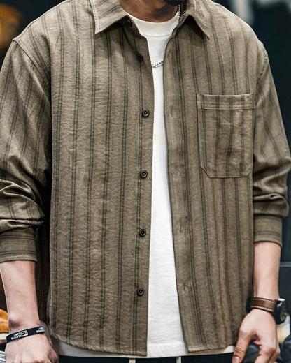 タスカルーサ レトロストライプロングシャツ 2350