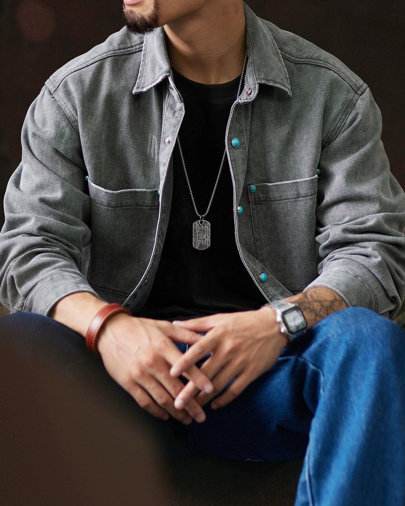 ロートン コンチョボタンデニムシャツジャケット 2333