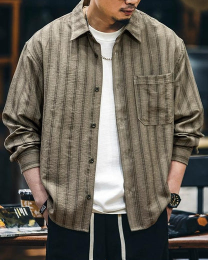 タスカルーサ レトロストライプロングシャツ 2350